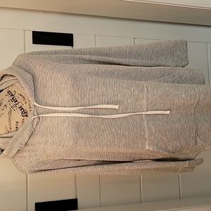 LA Threads Soft & Lightweight Gray & White Small Stripe Hoodie